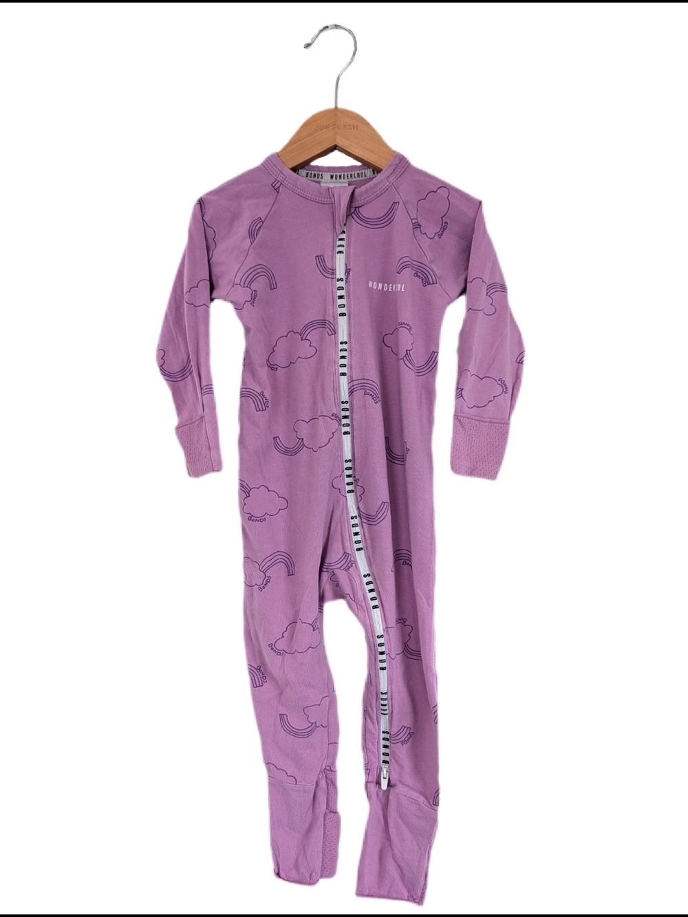 Bonds wondercool Lavender Purple Cloud & Rainbow Footed One-Piece Pajamas
